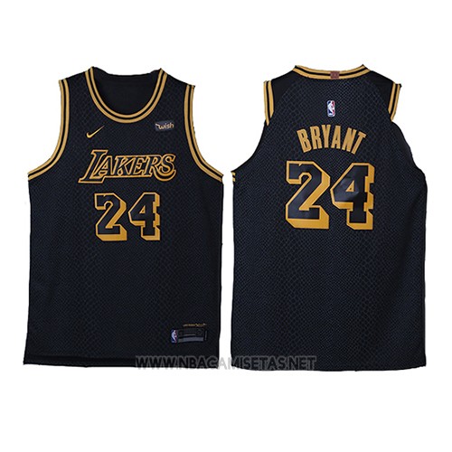 Camiseta Los Angeles Lakers Kobe Bryant NO 24 Ciudad 2017-18 Negro
